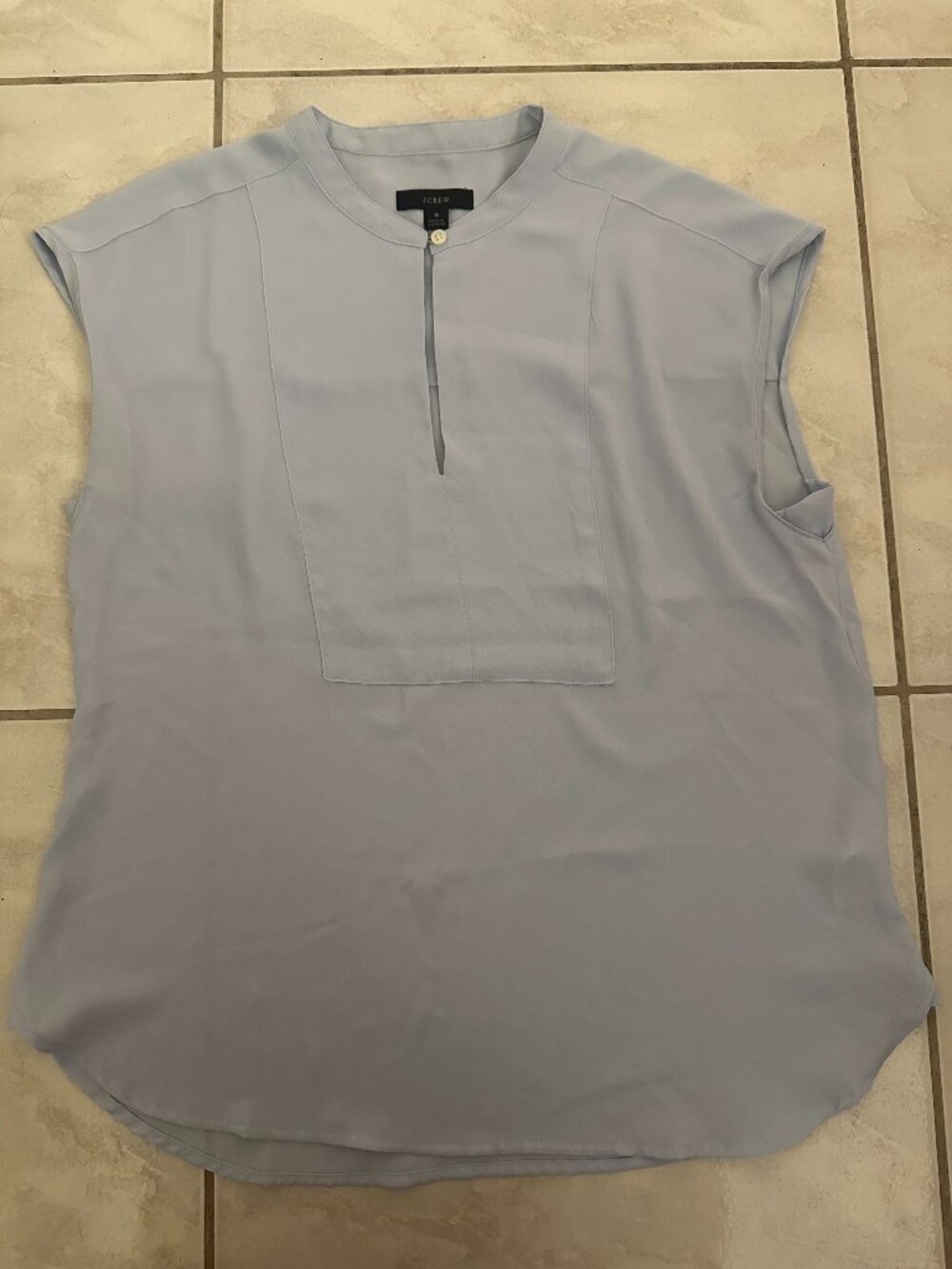 J.Crew Small Light Blue Drapey Cap Sleeve Blouse NWOT
